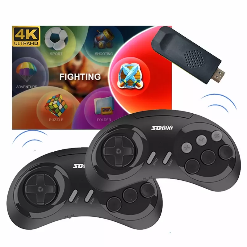

16 Bit Wireless Controller Video Game Console for Sega NES Genesis Build in 2700 Games HDMI-Compatible Game Stick Game Player