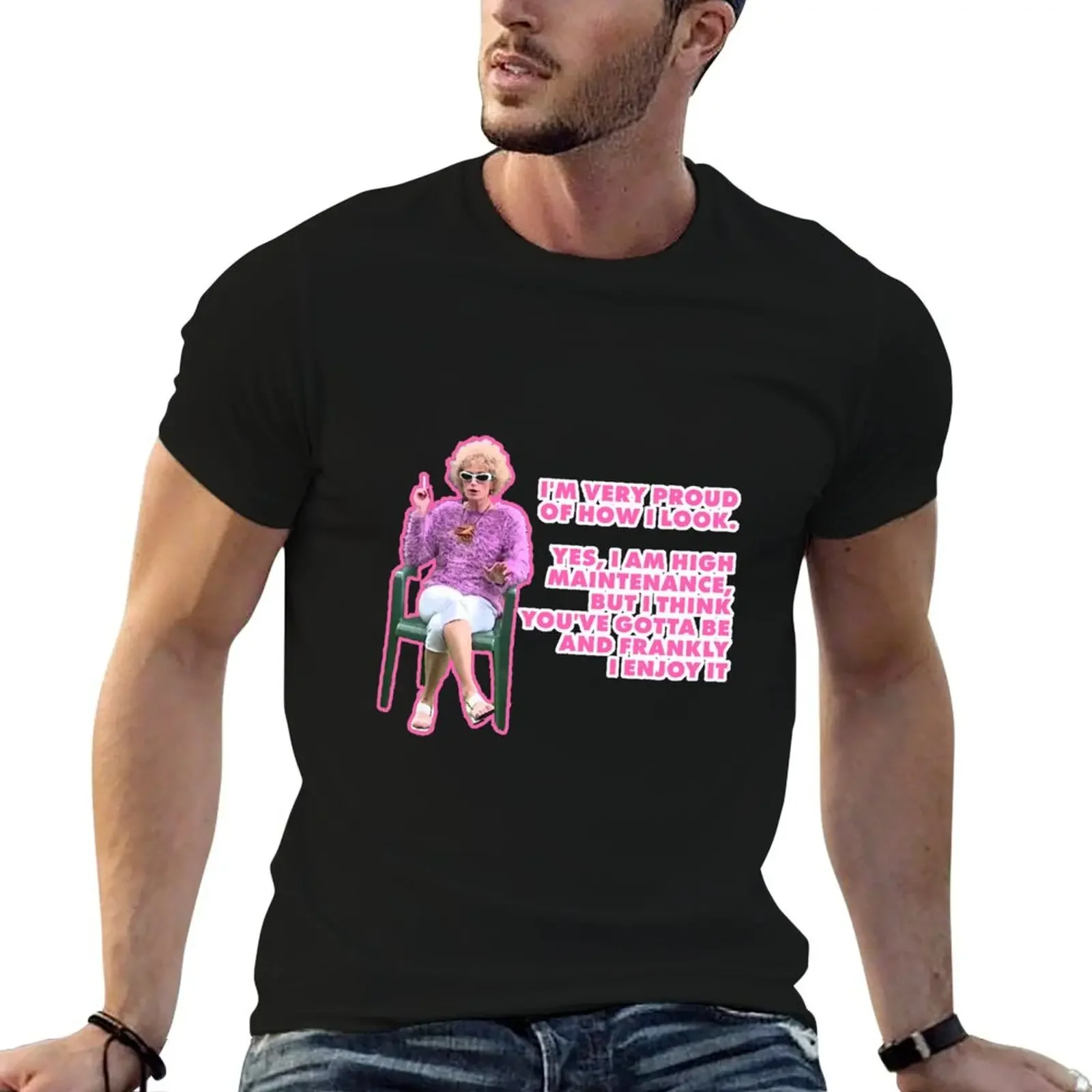 Футболка с цитатой Kath &amp Kim Yes I am High Maintenance мужская футболка большого размера аниме