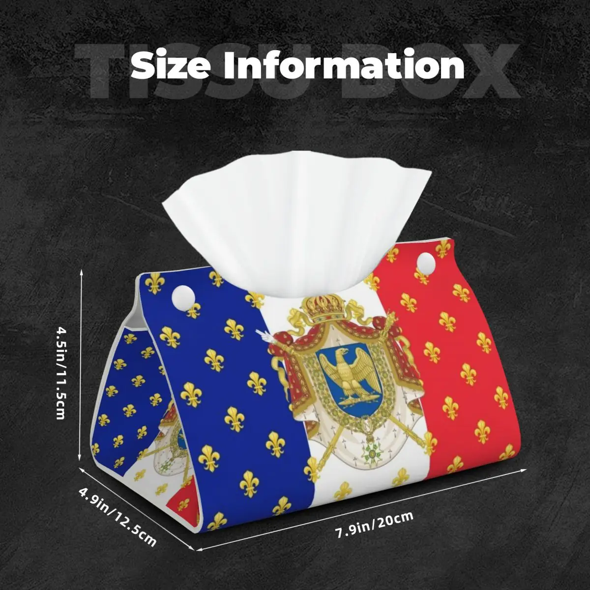 Чехол для салфеток под заказ с французским флагом Наполеона прямоугольный