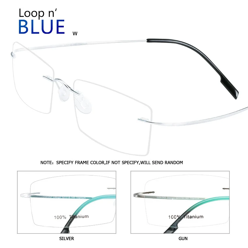 Бренд Loop из чистого титана оптические очки без оправы для мужчин и женщин винтов