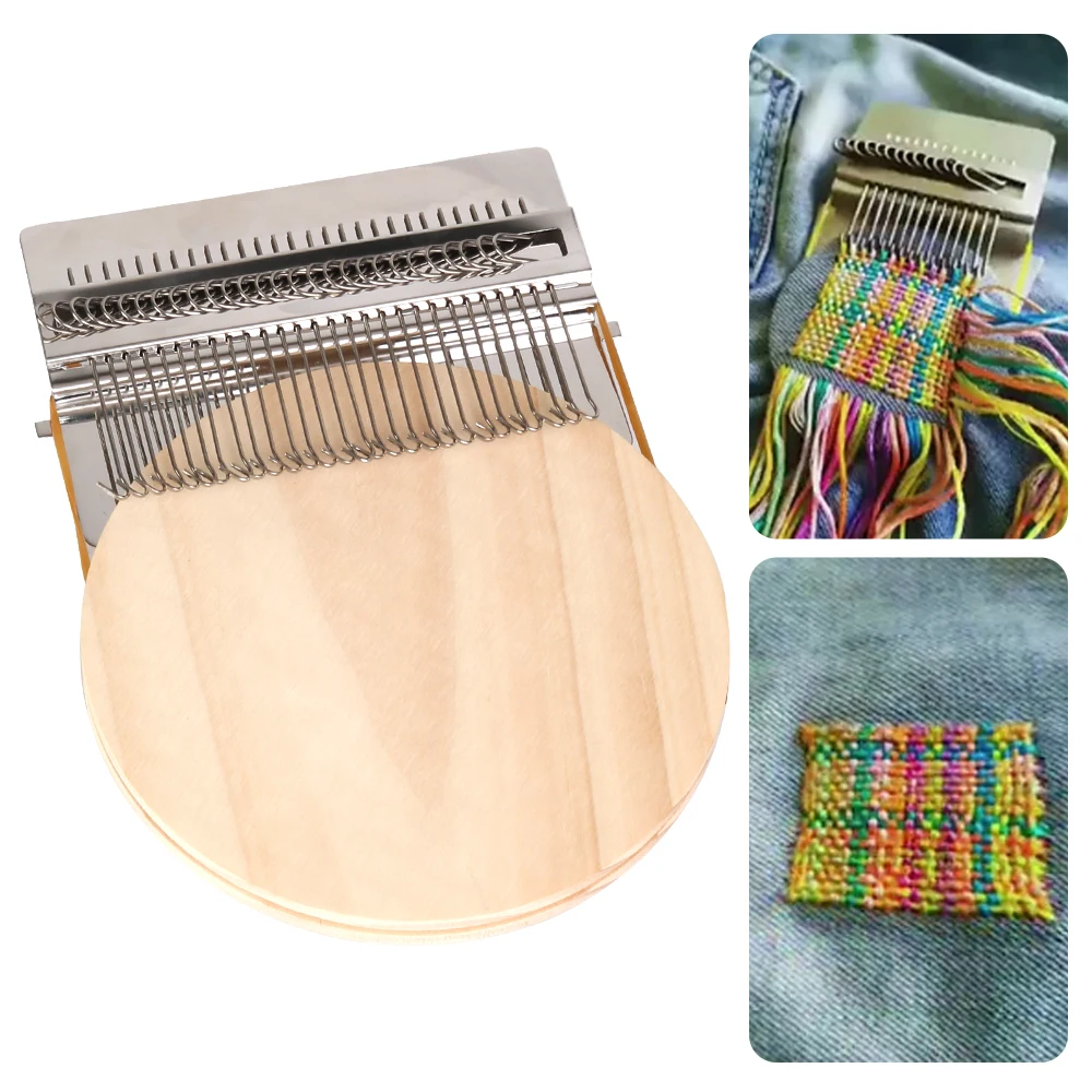 

Small Loom For Mending Clothes and Jeans Knitting Tools Hand Tapestry Wood Loom Weaving Frame Small Frame Darning Machine