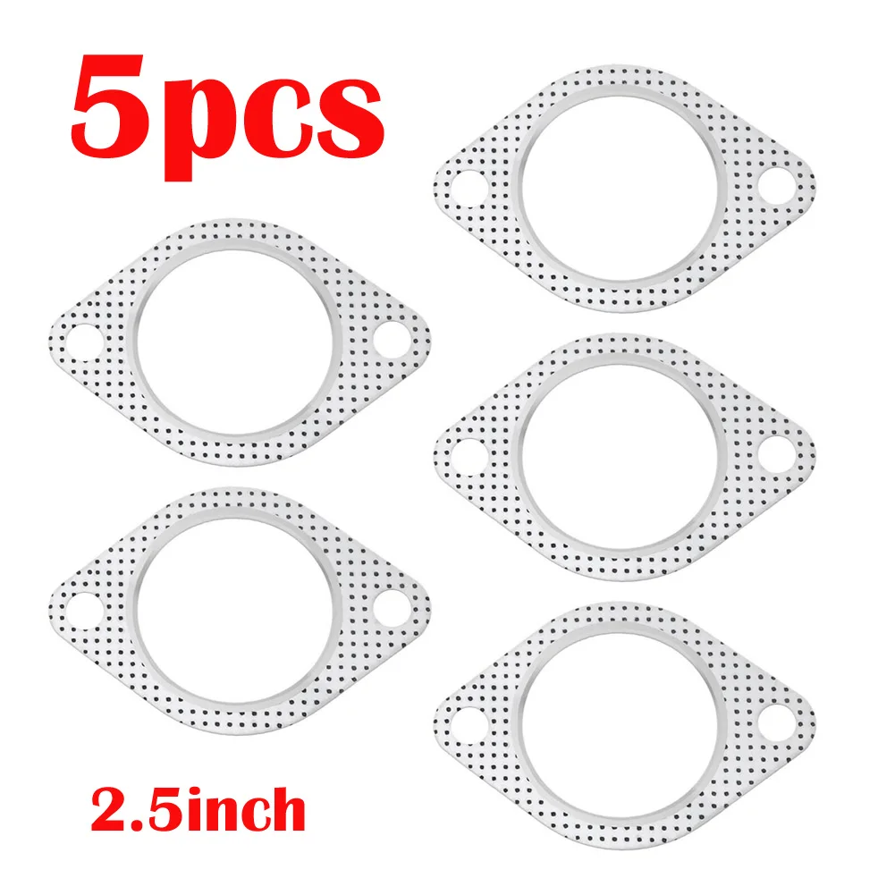 

1pc/5pcs Car Interior Trim Exhaust Gasket Aluminum 2 Bolt 2.5Inch Downpipe Metal Reinforced Turbo 110mm Dust-proof Tools