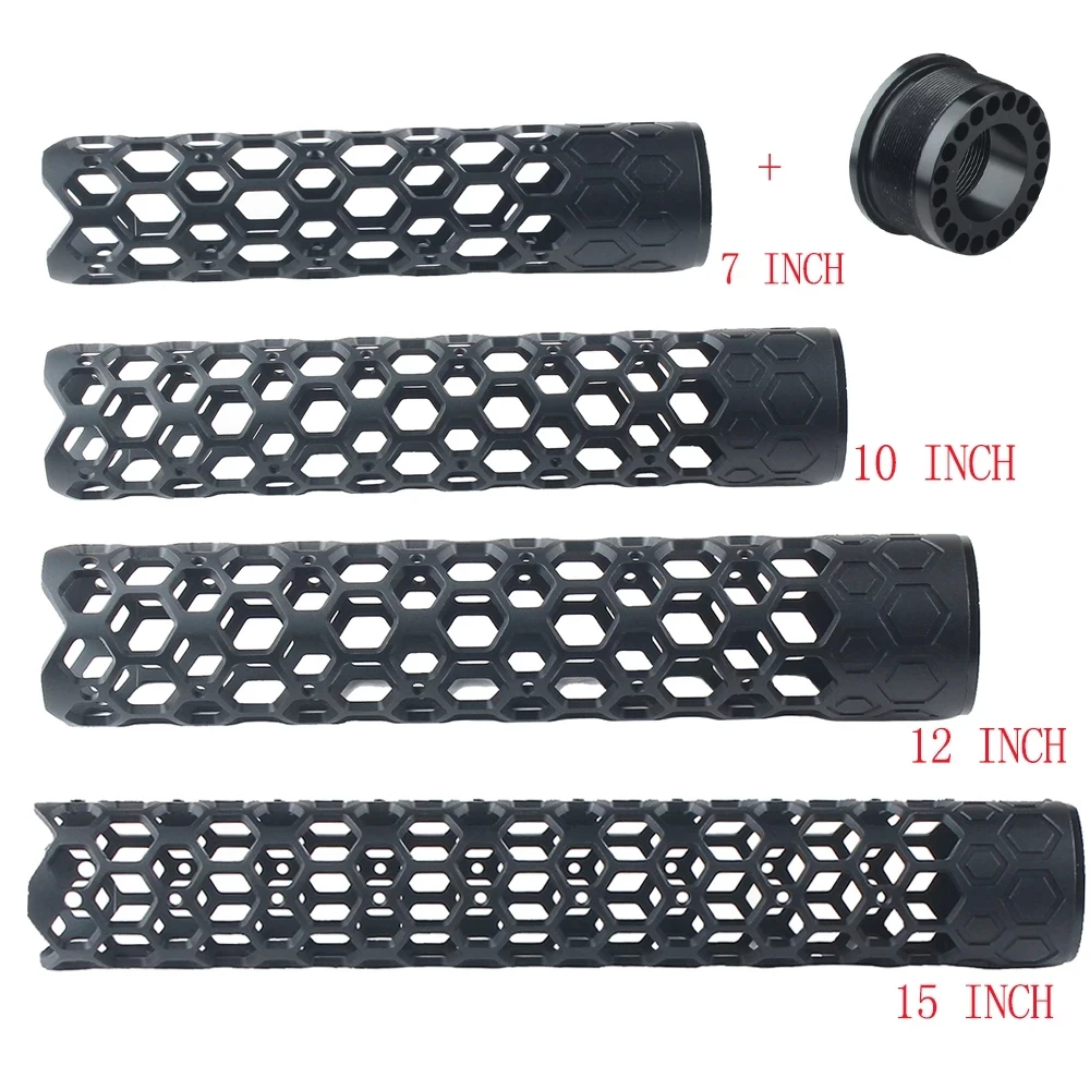 

Tactical 4'' 7" 9''10" 12" 15" AR15 Anodized Black Free Float Handguard Tube Hollow Out Light Weight Handgaurd Hunting Accessory