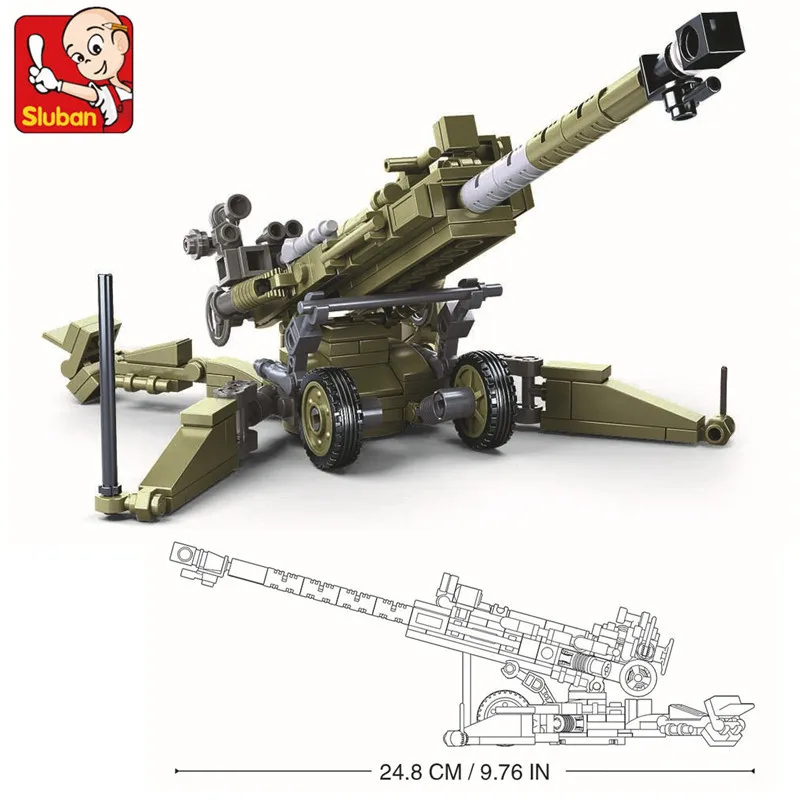 Конструктор WW2 военный M777 Flak Maxim Gun Tank армейские автомобили фигурки солдат Кирпичи
