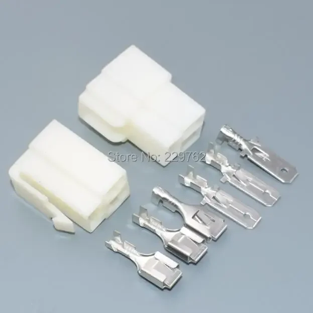 Shhworldsea 50 комплектов 6 3 мм 3P 3-контактный автомобильный электрический разъем