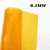 eco fine glitter powder transparent pvc jelly vinyl fabric for party decor bows diy handmade crafts materials leather 30135cm