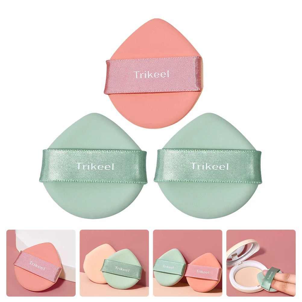 

3Pcs Makeup Accessories Blush Applicators Washable Sponge Travel Powder Puff Makeup Puff with Strap