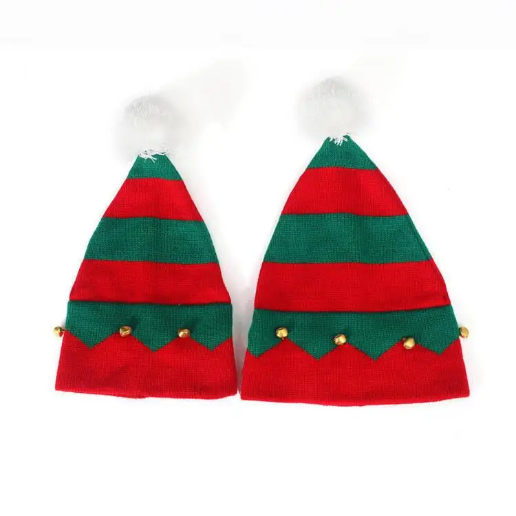 Christmas Hat Women's Winter Warm Bell Knitted Wool Earmuff Parent-Child Santa Claus Gift