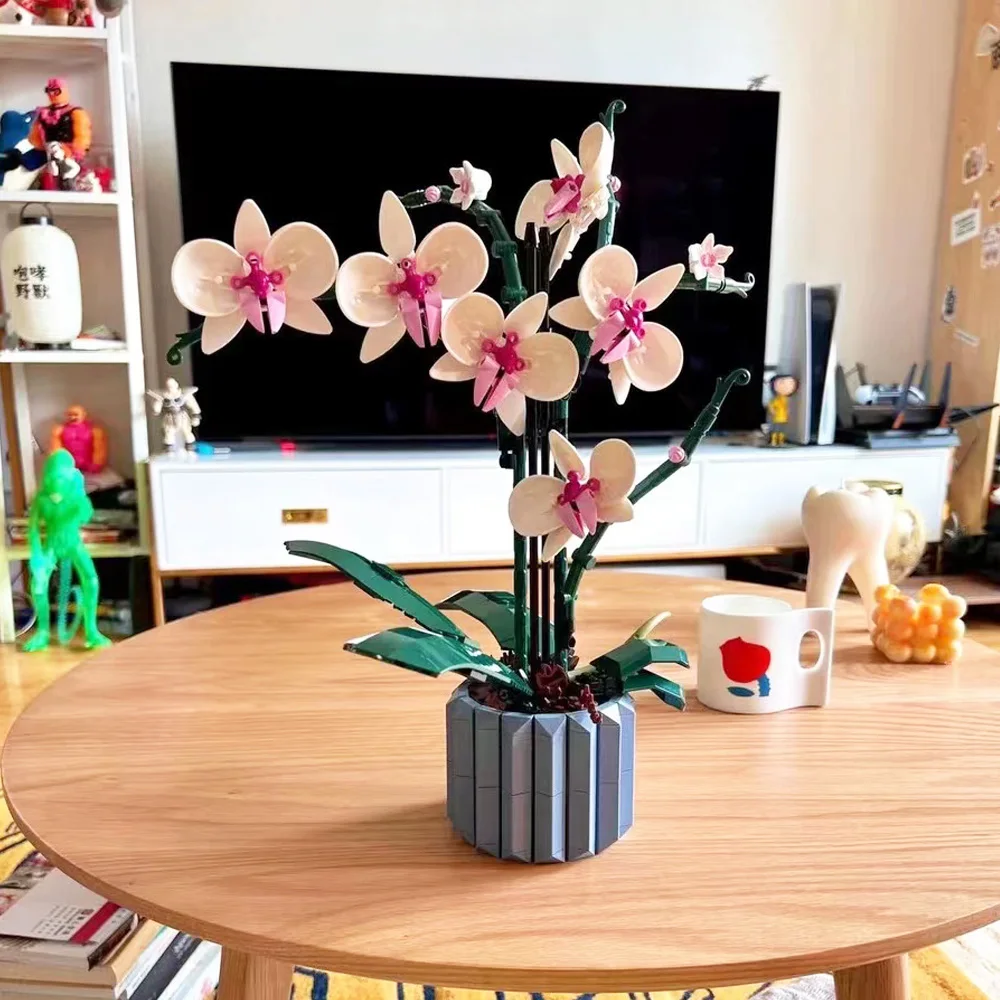 

10311 711pcs Ideas DIY Flowers Bouquet Botanical Butterfly Orchid Bricks Potted Plants Model Building Blocks Toys Gifts Ornament