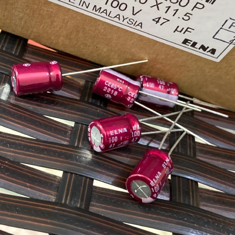 5 шт., аудио конденсатор ELNA, 47 мкФ, 100 в, 47 мкФ, 8 х12, RA3 ...