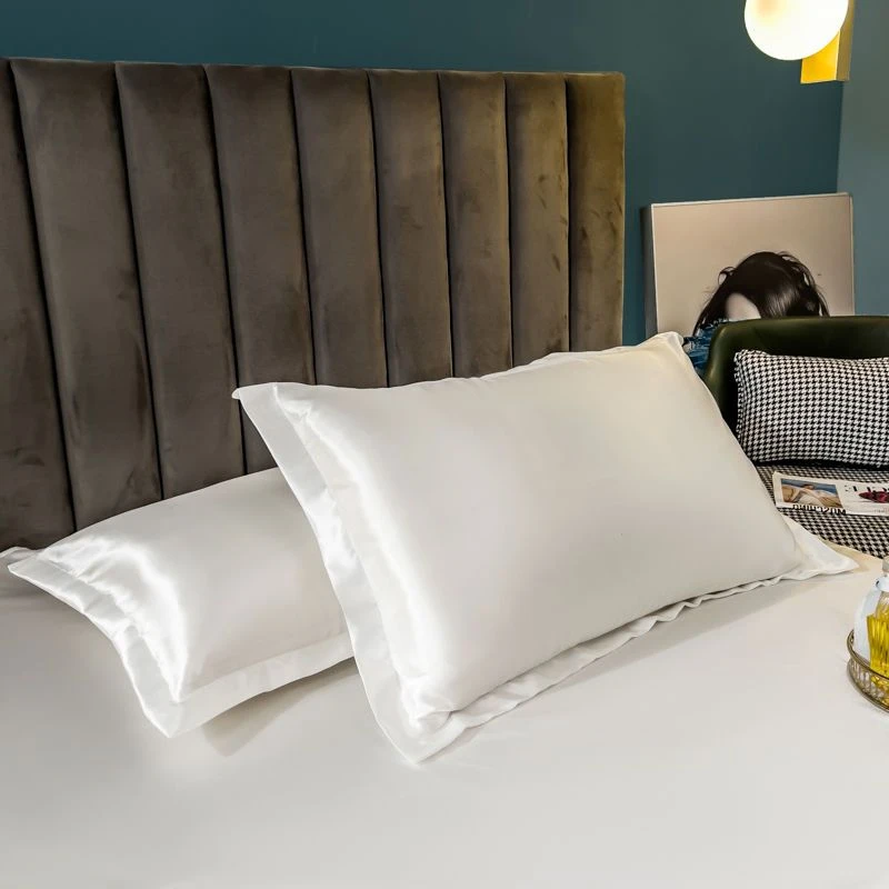 

100% Satin Bedding Pillowcase Soft Mulberry Standard Queen King Pillowcover 2pcs Nature Skin Care Pillow CaseHome Decor