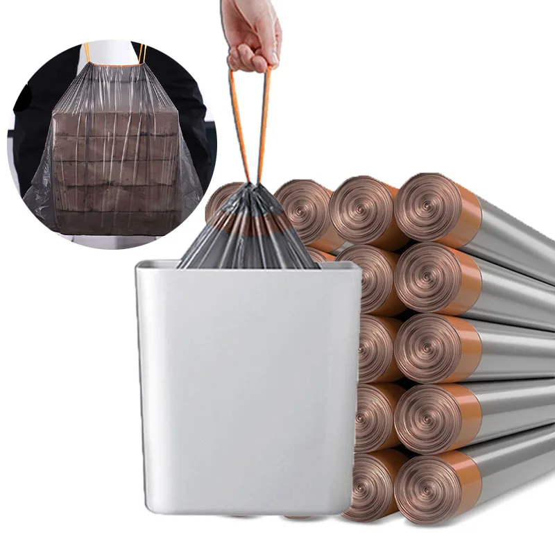 

5 Rolls Garbage Bag for Trash Can Thicken Vest Style Storage Bag for Home Waste Bins Pet Trash Bags Portable Garbage Bag