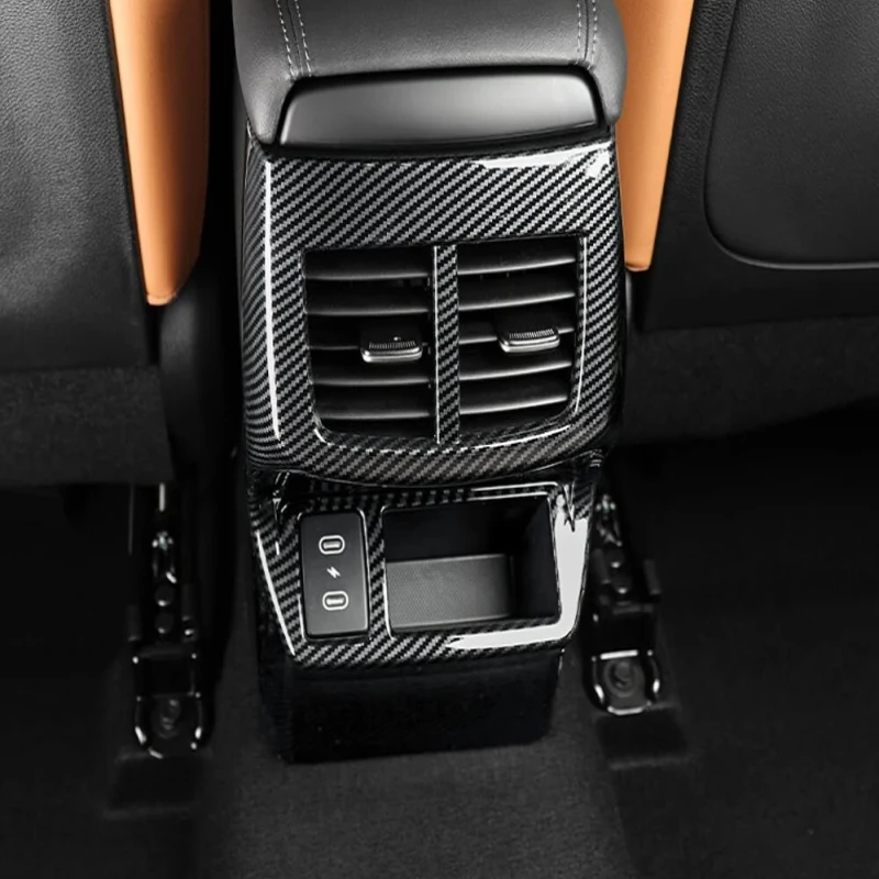 Для Kia Seltos 2019 2020 2021 22 23 24 ABS из углеродного волокна задняя крышка кондиционера