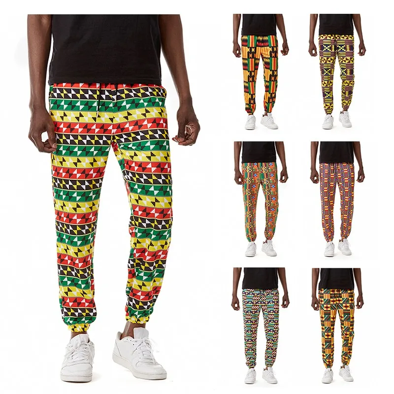 

Mens Cotton Linen Joggers Sweatpant African Dashiki Print Trousers Jogging Pants Men Casual Hip Hop Streetwear African Clothes