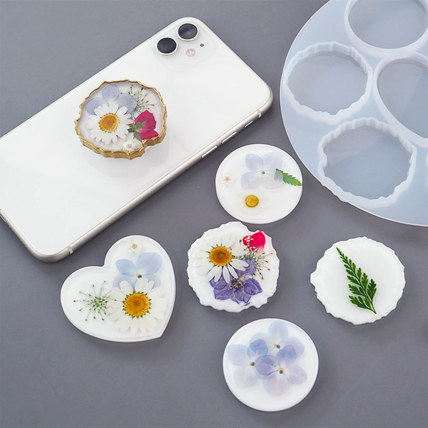 

30 Pieces Blank Sublimation Phone Holders Phone Grip Blanks Heat Press Phone Grip Collapsible Phone Grip Holder