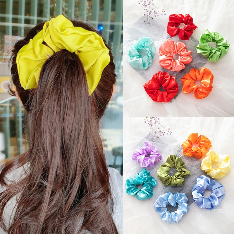 

30/40/50 PCS Smooth Silky Scrunchies Set Silk Satin Hair Band Fashion Elastic Rubber Bands Hair Ties Ponytail Holder Headwear