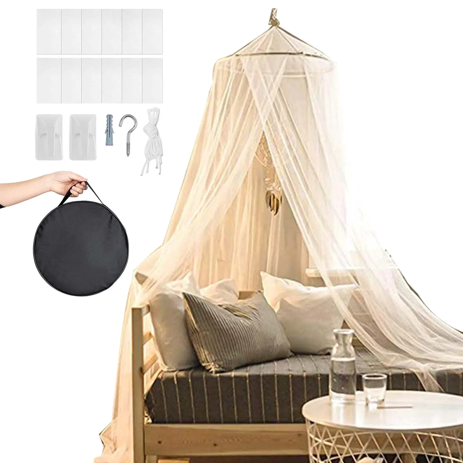 

Bed Netting Canopy Bed Canopy For Girls Net Canopy With Stroage Bag Bed Canopy Curtain Net For Girls Kids Bedroom Decoration