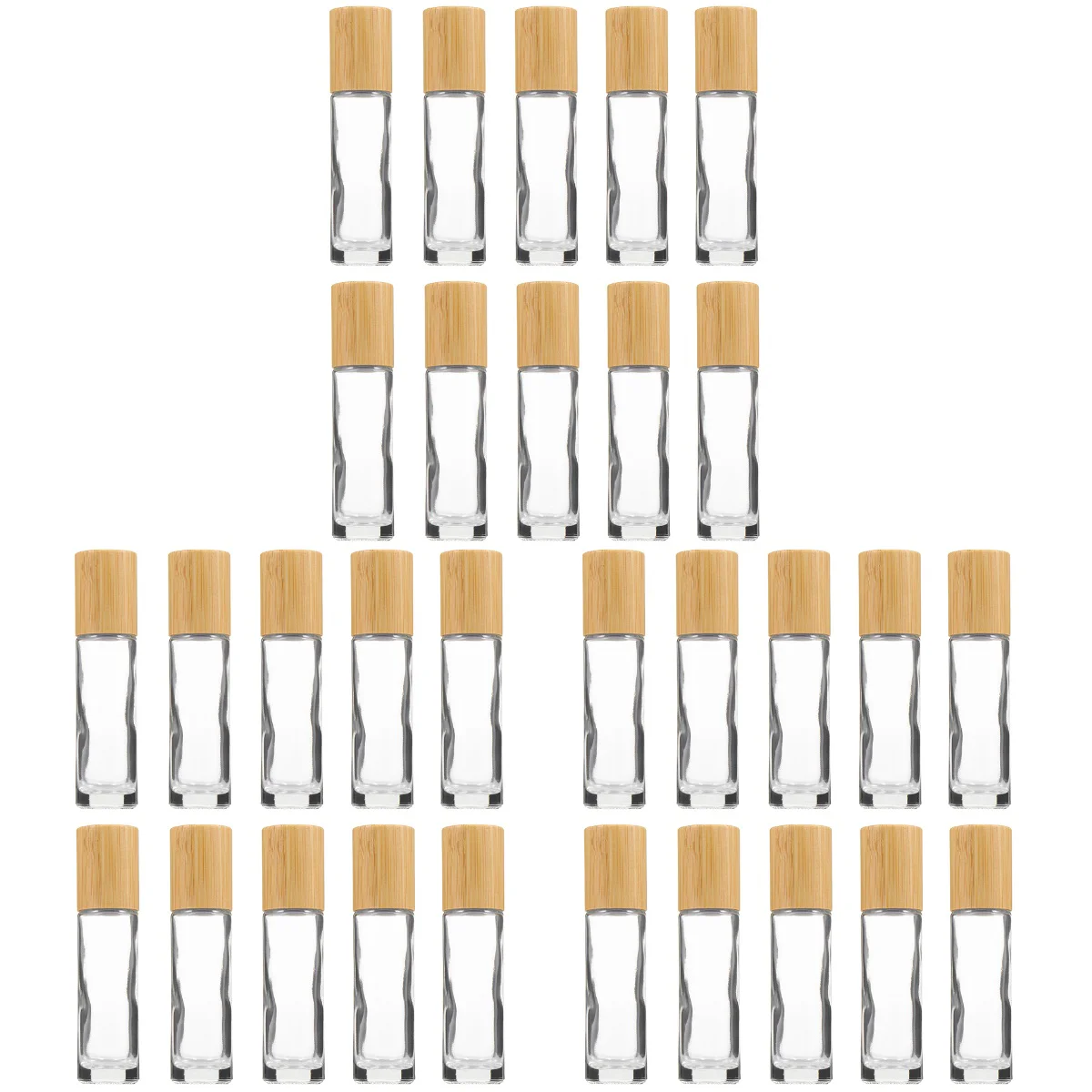 

30 Pcs Essential Oil Perfume Bottle Roller Bottles Subpackage Glass Bamboo Cover Roll-on Empty Travel Clear
