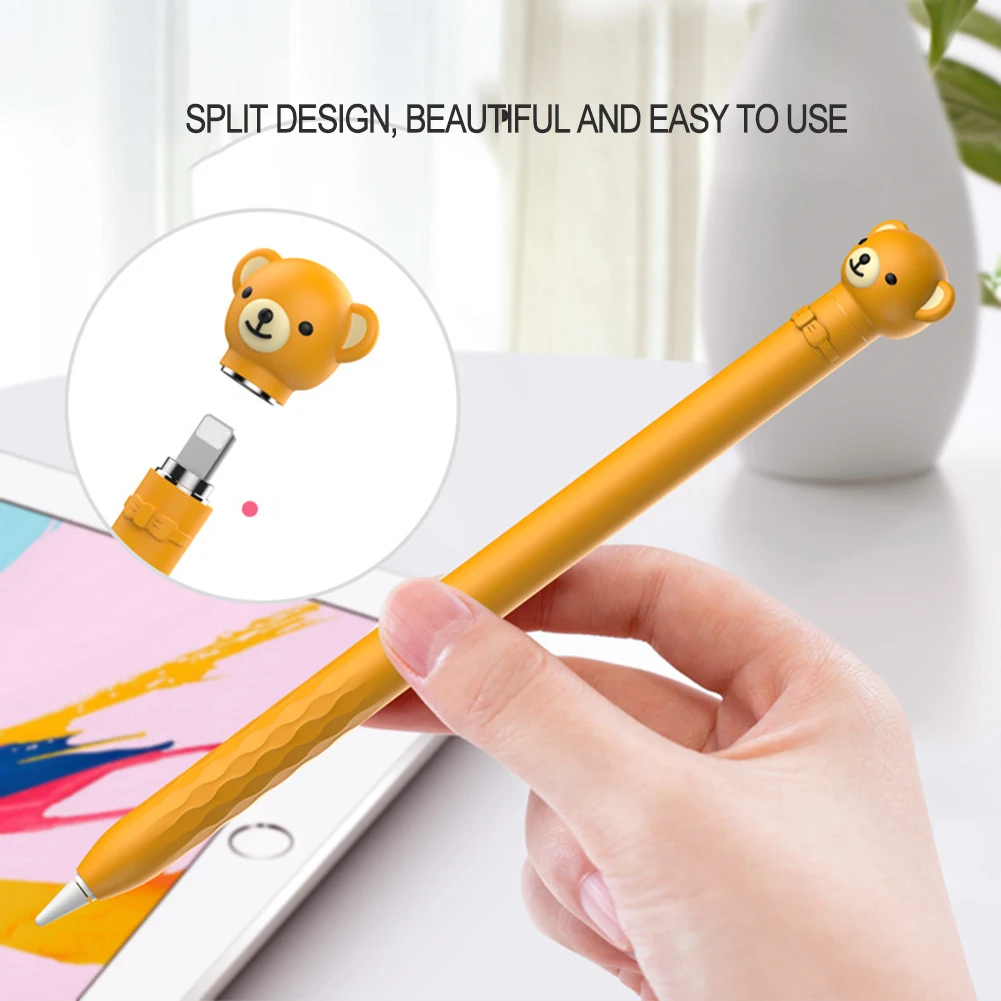

Cartoon Animal Pencil Cover Colorful Soft Shockproof Protective Case Sleeve Silicone Compatible Pencil Case for Apple Pencil 1