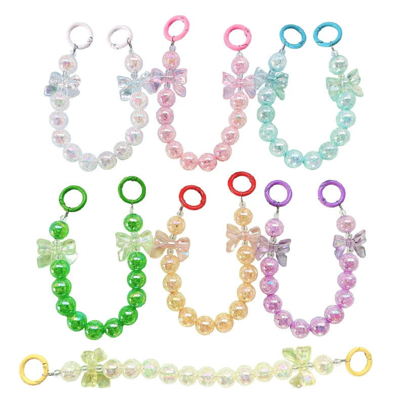 Простой галстук-бабочка украшенный бисером ремешок для защиты от потери цепочка