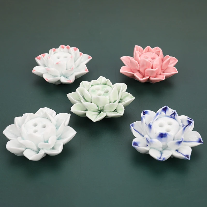 

New Metal/Ceramic Lotus Incense Dish Incense Burner Stick Holder Lotus Catcher Plate Home Decor 1PCS