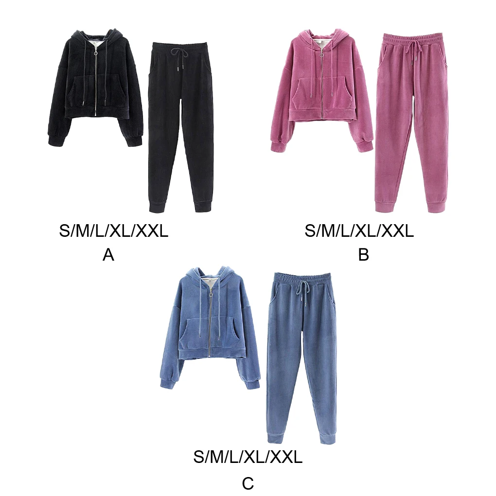 

Winter Autumn Women Clothes Set Party Long Sleeve Hoodie Trousers Kit