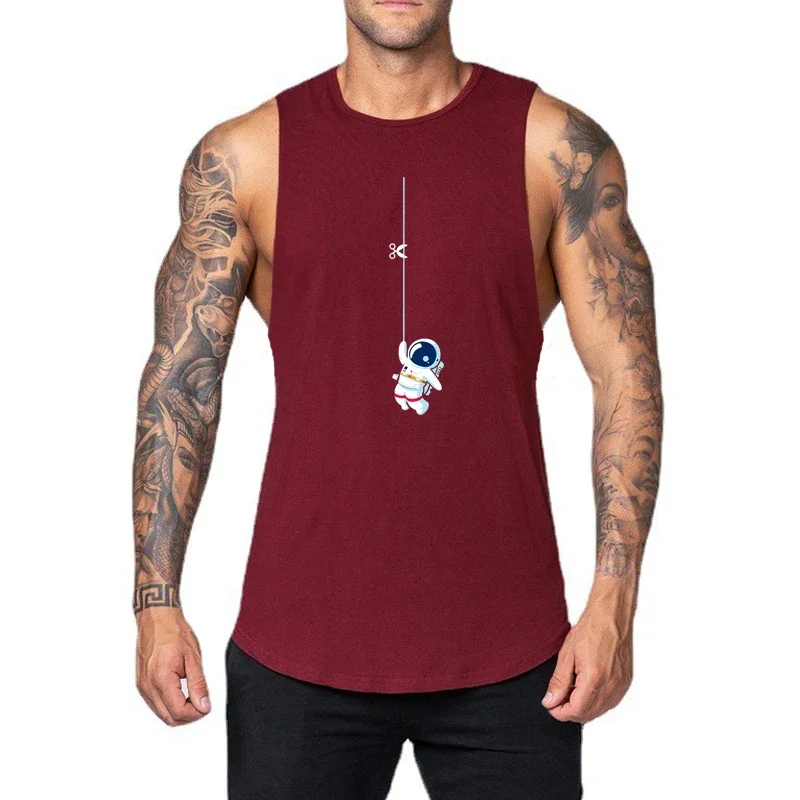 Майка мужская тренировочная без рукавов Повседневная модная майка для фитнеса