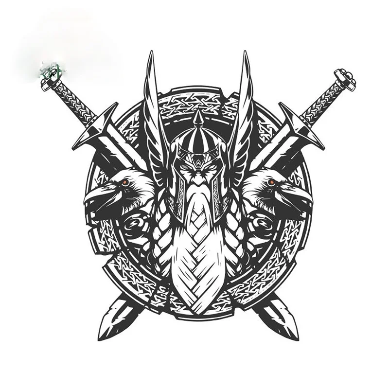 

13cmX12cm Creativity Viking Odin Car Stickers, Motorcycle Decals Decorative AccessoriestoCover Scratches SunscreenWaterproof PVC