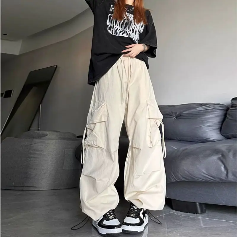 Women's Y2K Clothes Cargo Pants Summer Thin Loose Skinny Straight Wide Leg Casual Quick Dry Straight Leggings Korean Style