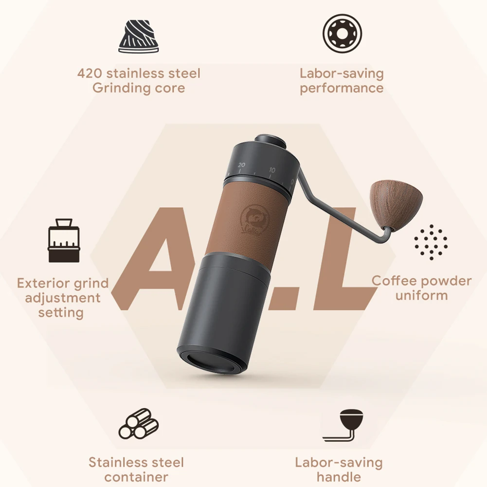 

Coffee Beans Mill Machine Portable Tools Handmade Coffee Grinder Mill Removable Corrosion-resistance for Outdoor Camping Picnic