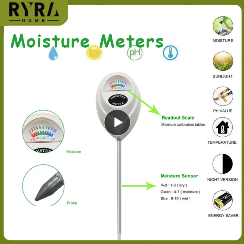 

Soil Humidometer Home Gardening Measuring Tool Soil Moisture Meter Hygrometer Probe Watering Determination White Moisture Meters