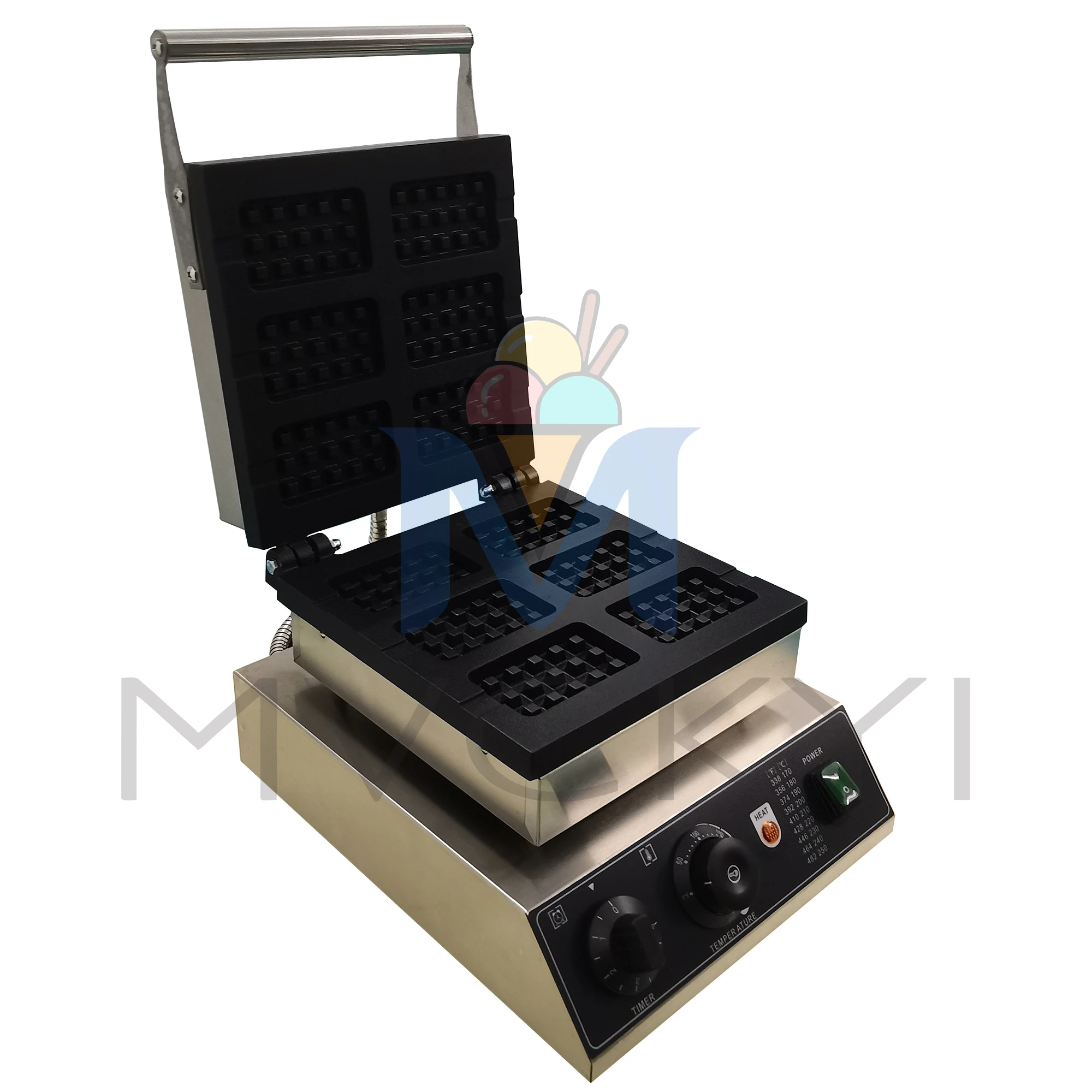 Mvckyi Коммерческая 6 шт. прямоугольная вафельница/Снэк антипригарная