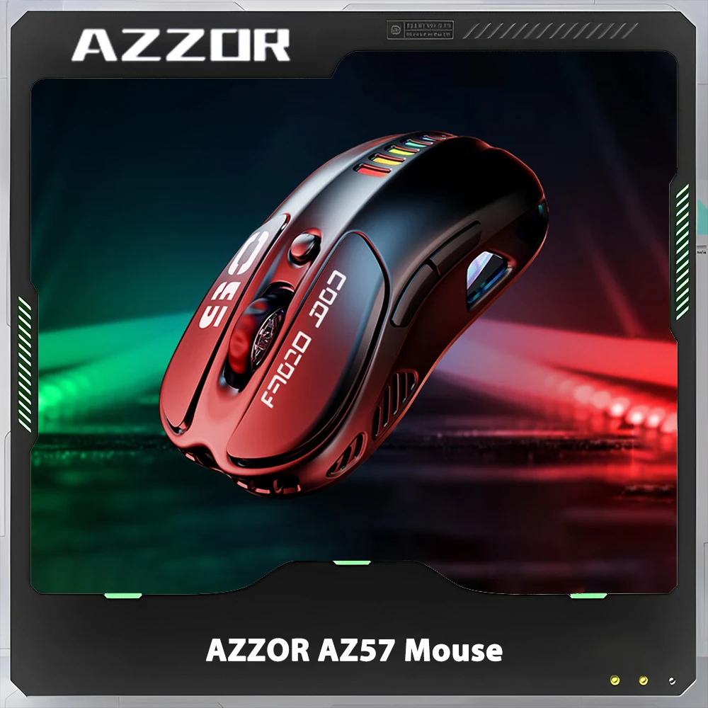 AZZOR AZ57 Мышь 3 режима USB/2 4G/Bluetooth Беспроводные мыши Легкие офисные игровые PAW 3311