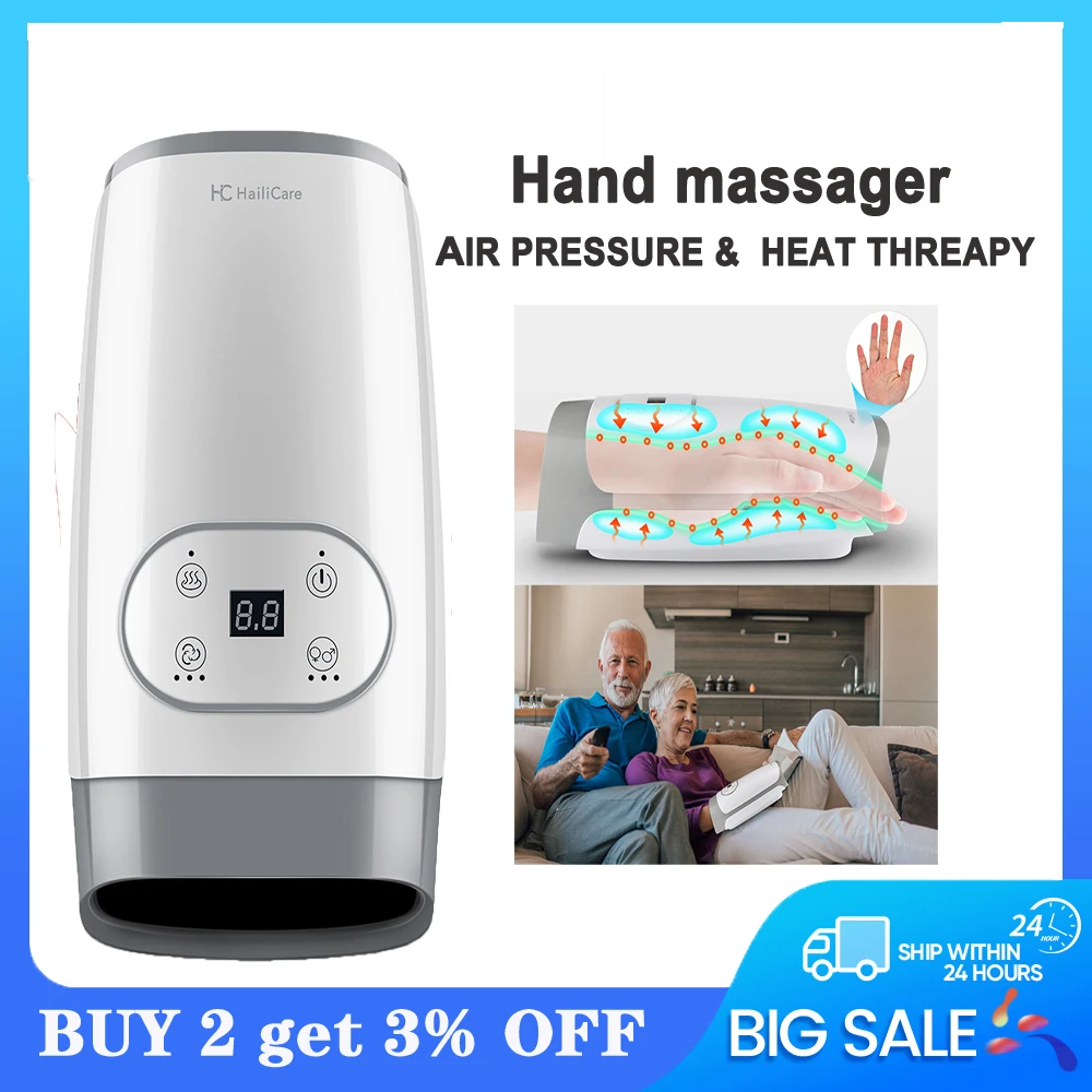 

Electric Hand Massage Heating Airbag Pressure Massager for Palm Beauty Finger Wrist Spa Relax Pain Relief Hand Care Best Gift