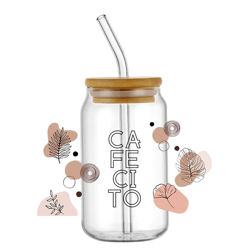 16 унций UV DTF обертки для чашек Переводные красочные кофейные наклейки