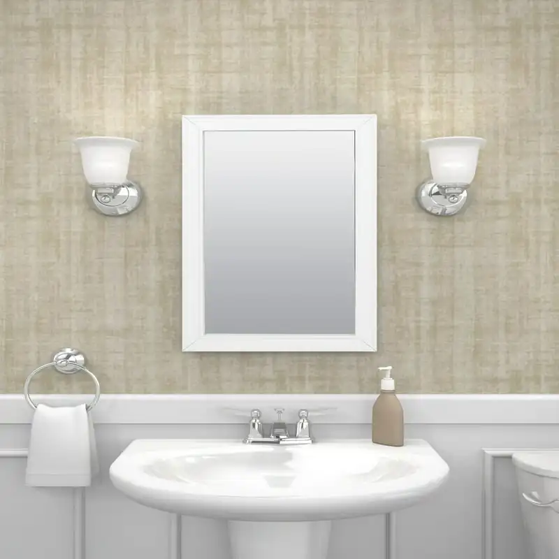 

Recess-Mount Mirror Medicine Cabinet, 16.25 x 26.25 in., White Frame