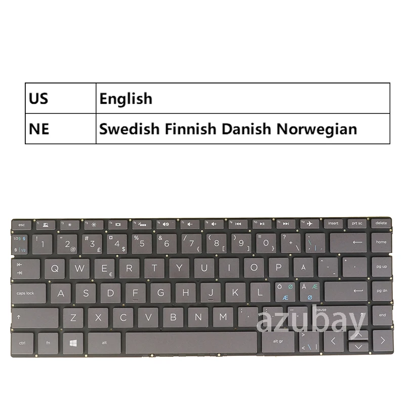 Клавиатура для HP ENVY 13-ag000 13m-ag000 13-ar000 Spectre 13-ap000 13t-ap000 Pavilion 13-an00 США Шведский Финский