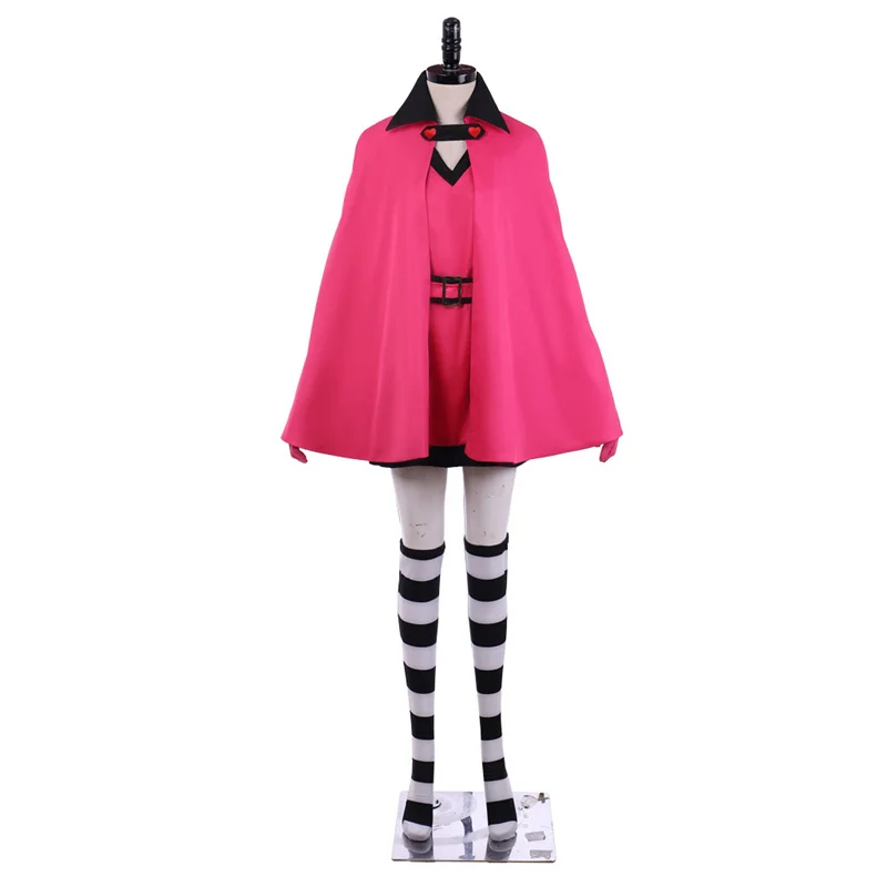 

Anime Sugar Sugar Rune Chocolat Meilleure Cosplay Costumes Pink Witch Suit Cape Dress Gloves Socks Belt Hat Full Set for Women