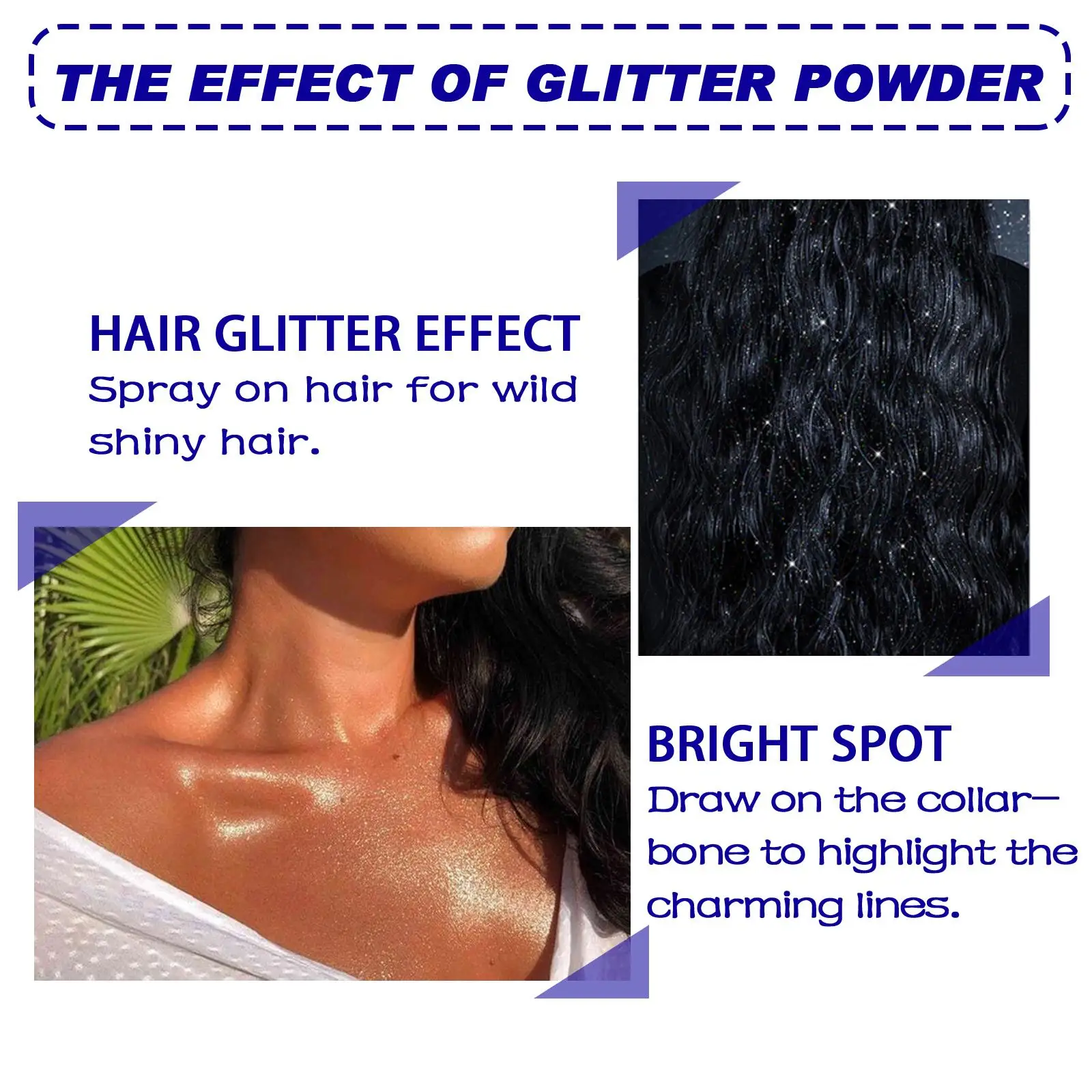 Sparkly Shimmery Glow Long Lasting Holographic Powder Sprays Hair Body Glitter Spray For Dating Nightclub
