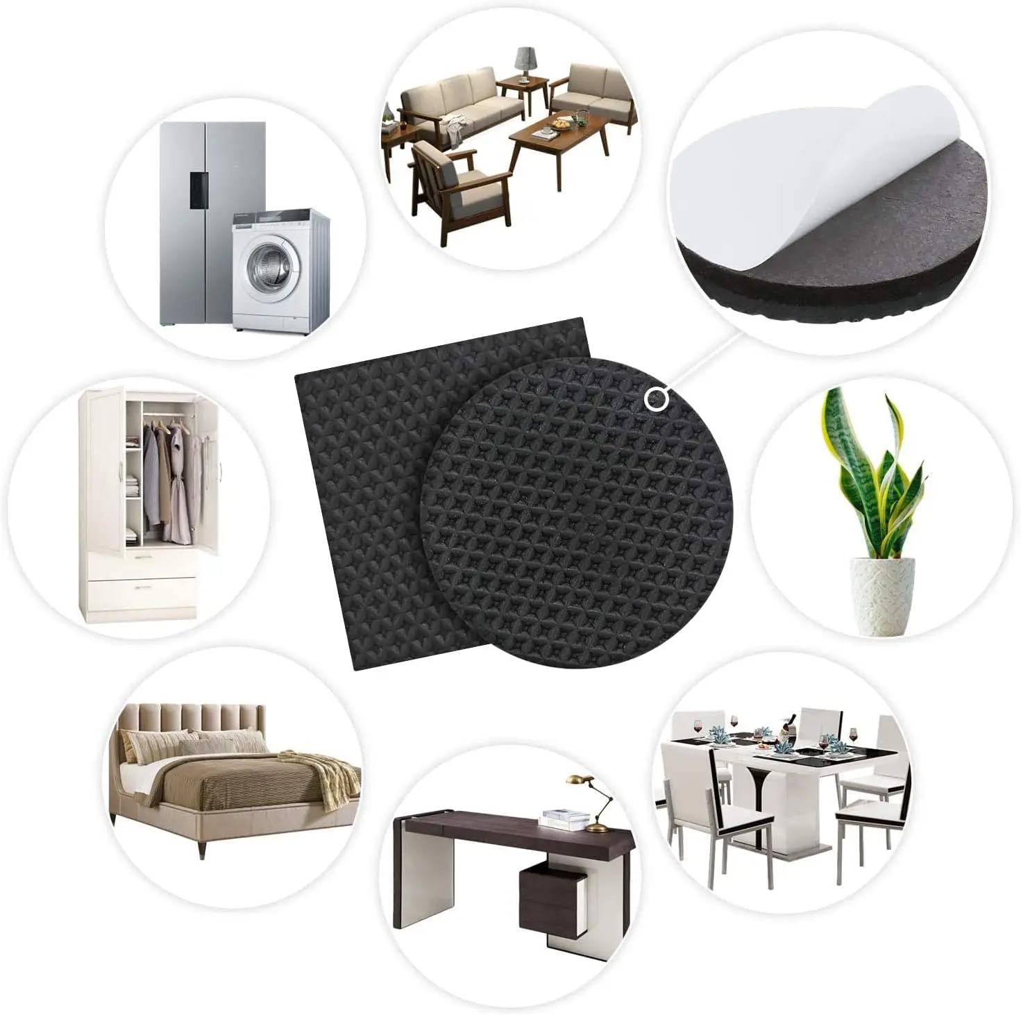 16 нескользящих мебельных накладок идеальные самоклеящиеся резиновые ножки 2 5