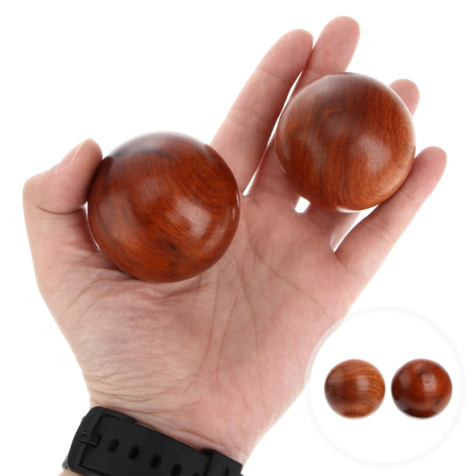 

2 Pcs Health Ball Massage Handball Foot Massager Feet Wooden Balls Round Fitness