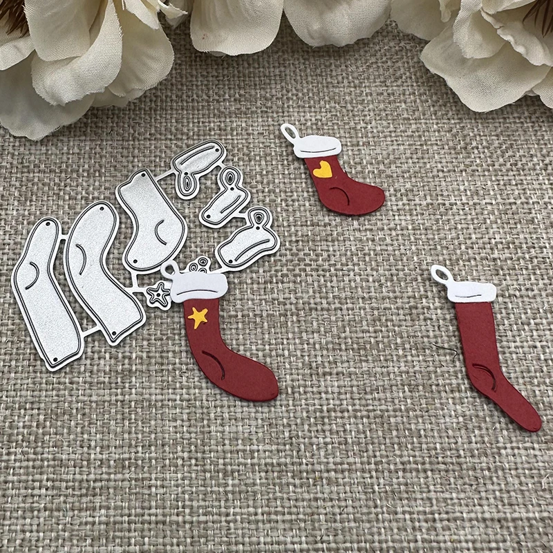 

Рождественские носки металлические режущие штампы трафареты для «сделай сам» Скрапбукинг декоративная ручная работа штамповочный шаблон форма