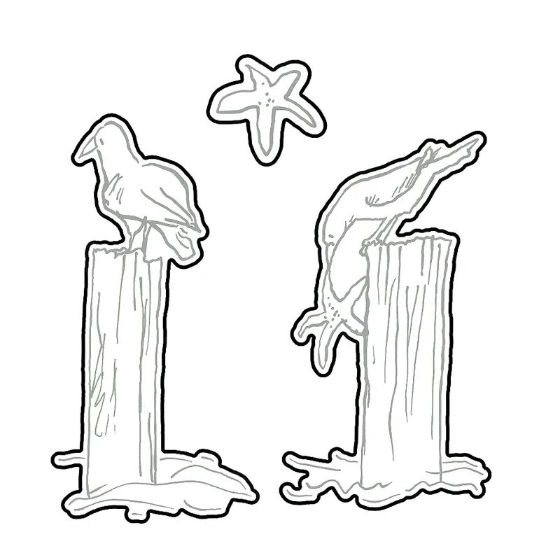 Новинка 2023 деревянные прозрачные штампы в виде чайки с животными и