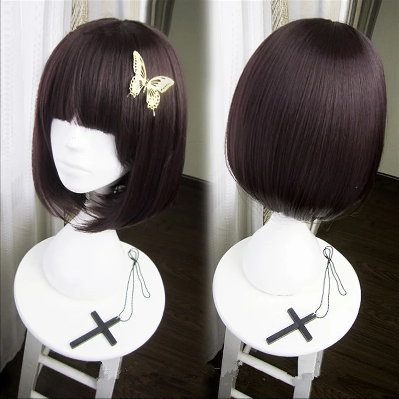 

Cosplay wig of cartoon Bongo stray dog Yosano, heat resistant synthetic hair, short curly hair, brown, 2019