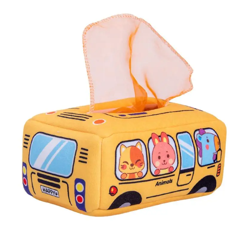 

Montessori Tissue Box Toy Montessori Learning Toy For Babies Sensory Toys Soft Stuffed Toys With High Contrast Silk Scarves For