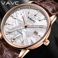 2022 vavc new fashion meteorite dial mechanical wrist watches men 10 bar waterproof automatic self wind black leather band watch