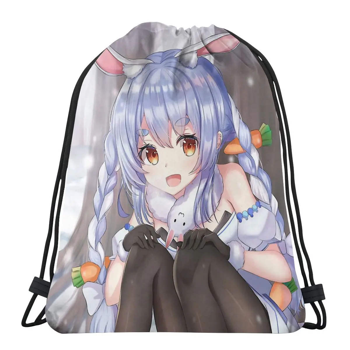 

Hololive Usada Pekora Drawstring Bags Sports Pouch 3D Print Backpack Shoe Bag