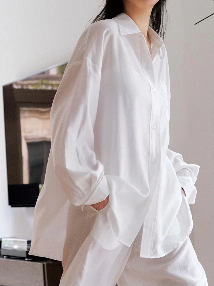

2022 Summer New Korean Style Lapel Shirt Single Breasted Long Sleeves Loose Thin Sunscreen Top Women Casual Top G500