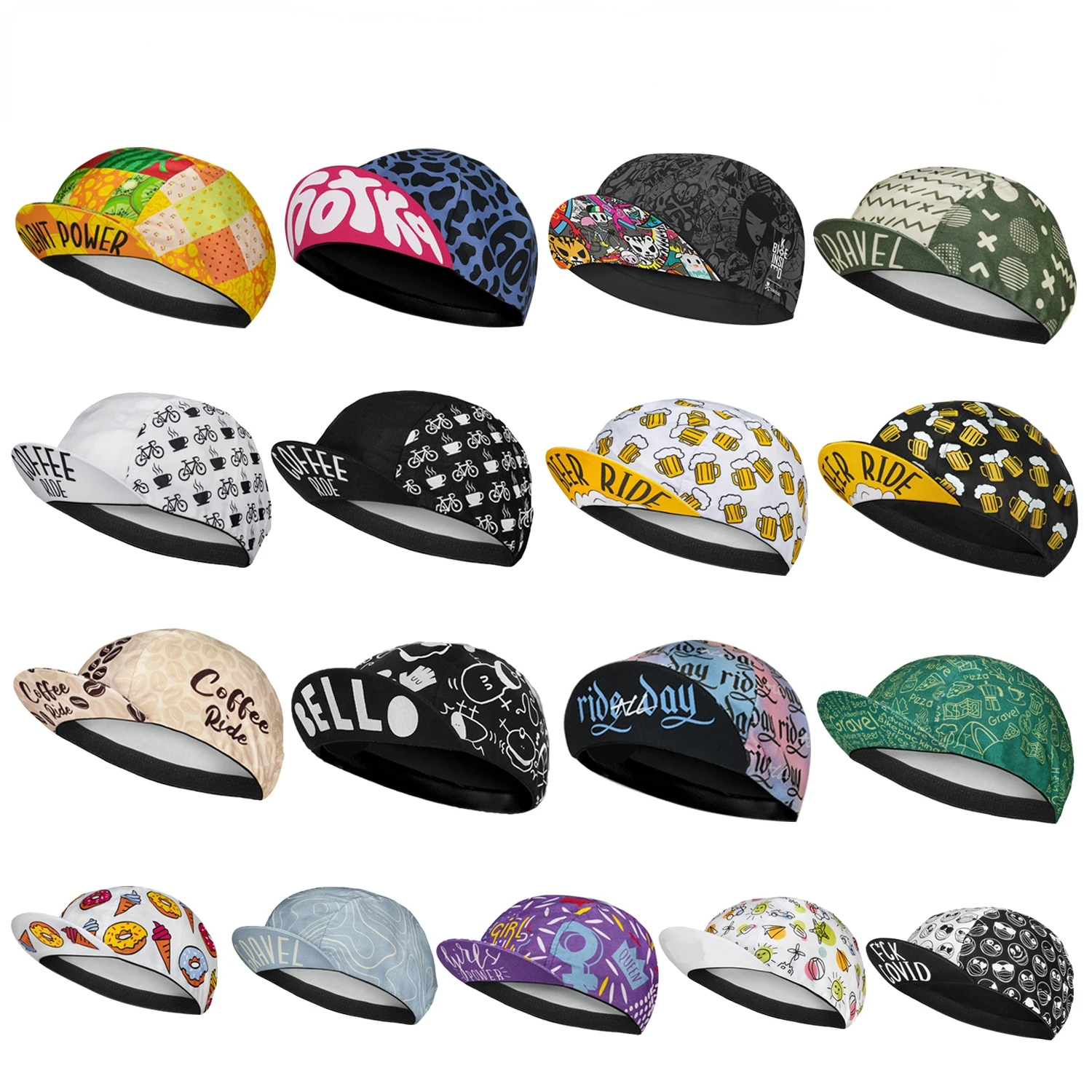 

New Spring Summer Competition Special Edition Polyester Cycling Caps XIMAT Coffee Beer Dessert Quick Dry Bicycle Sports Hats