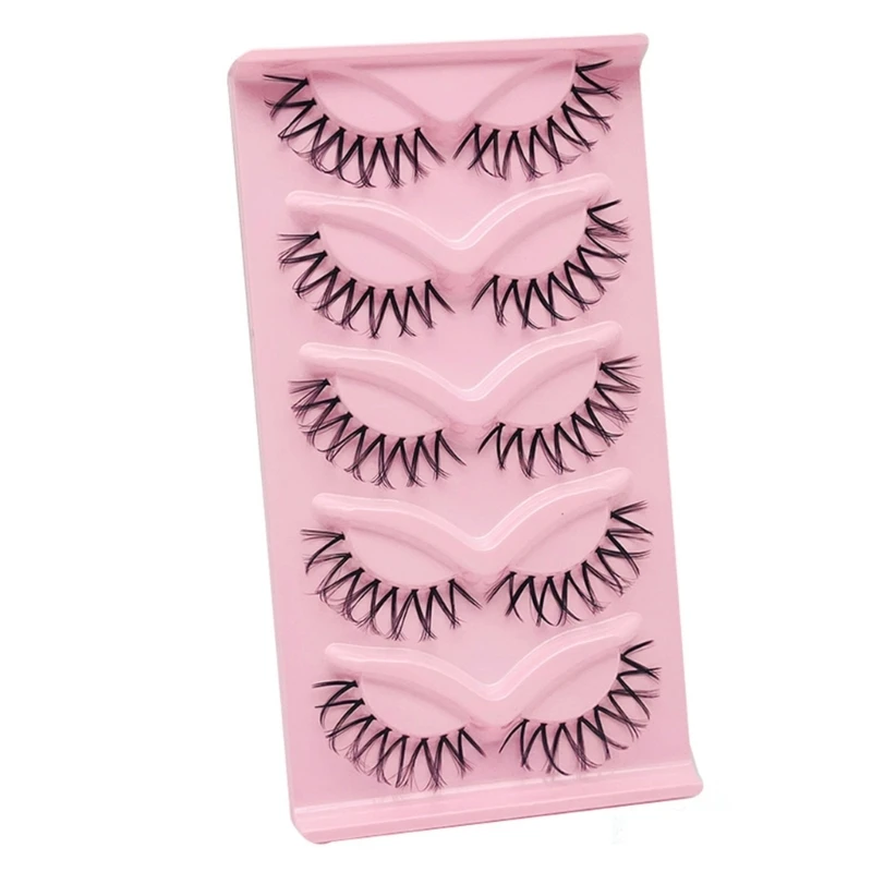Clear-Band Natural-Lashes Wispy Cats-Eye Fake Lashes Japanes